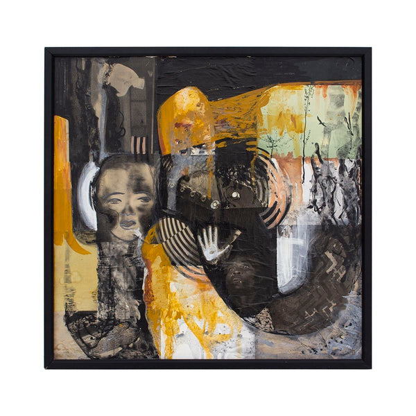 Framed Mixed Media Collage by Sylvia Krissoff, 32x32