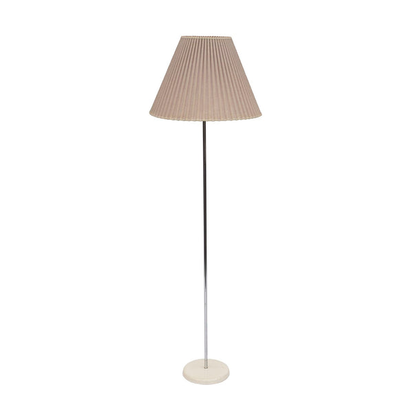 Kovacs Floor Lamp with Round White Base and Chrome Stem