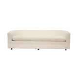Custom Sofa on Casters in Cream Boucle #1- Two Available