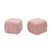 Pair of Pouff Ottomans in Light Mauve