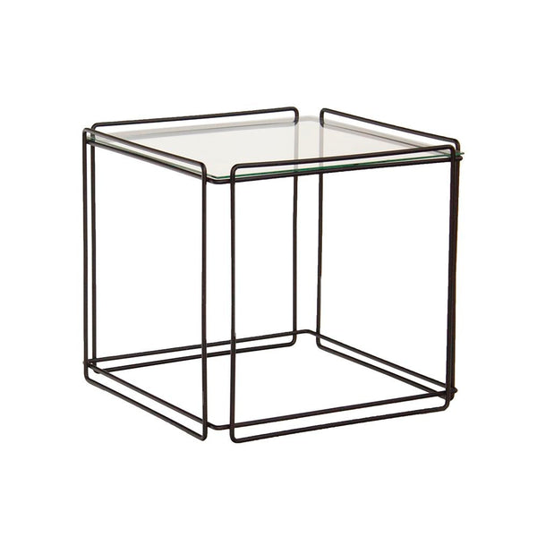 Max Sauze Isosceles End Table with Glass Top by Atrow