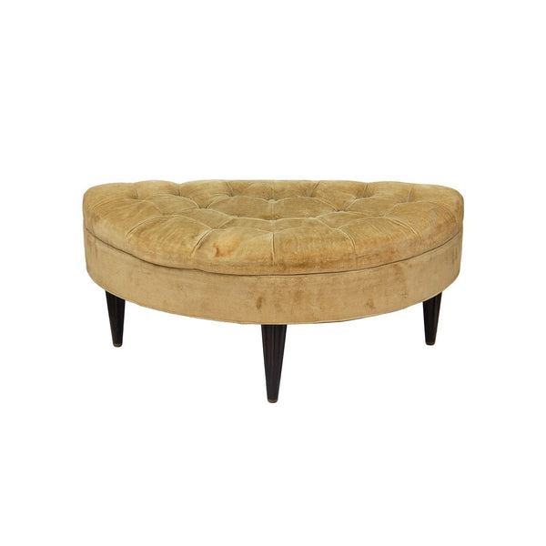 Tufted Demilune Ottoman by Dunbar with Fluted Legs
