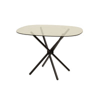 Jacks Dining Table with Black Base and Smoked Glass Top