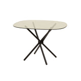 Jacks Dining Table with Black Base and Smoked Glass Top