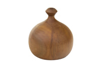 Vintage Turned Solid Teak Teardrop Bud Vase Signed M.C. Young