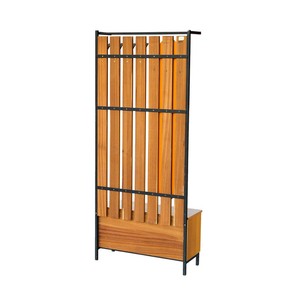 Scandinavian Hall Tree and Storage Bench with Hooks and Mirror shopnueve