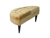 Tufted Demilune Ottoman by Dunbar with Fluted Legs