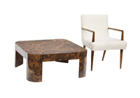 Rounded 1980s Coffee Table in Penshell Laminate