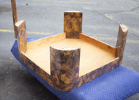 Rounded 1980s Coffee Table in Penshell Laminate