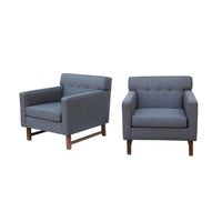 Tufted Midcentury Modern Armchairs by Franklin Furniture, pair