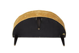 Tufted Demilune Ottoman by Dunbar with Fluted Legs