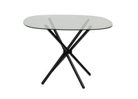 Jacks Dining Table with Black Base and Smoked Glass Top