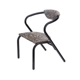 Gestural Armchair with Black Tubular Frame