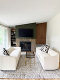 Custom Sofa on Casters in Cream Boucle #2- Two available