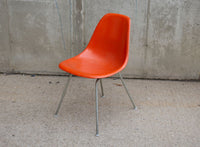 Herman Miller Eames Fiberglass Side Shell Chair in Red Orange