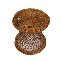 Wicker Hourglass Stool or Ottoman