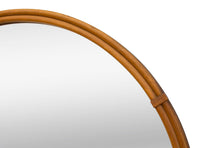 Round Mirror in Faux Rattan, 35" Diameter