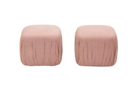 Pair of Pouff Ottomans in Light Mauve