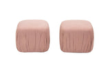 Pair of Pouff Ottomans in Light Mauve