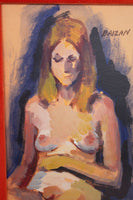 Female Nude Painting by Baizan, 12.75" x 16.5"