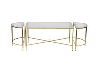 Neoclassical 3 pc Bunching Cocktail Table in Brass after Maison Jansen