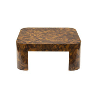 Rounded 1980s Coffee Table in Penshell Laminate