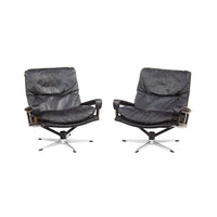 Pair of Leather Lounge 'King Chairs' by Andre Vandenbeuck for Strässle Switzerland