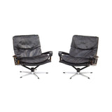 Pair of Leather Lounge 'King Chairs' by Andre Vandenbeuck for Strässle Switzerland