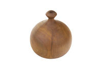 Vintage Turned Solid Teak Teardrop Bud Vase Signed M.C. Young