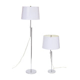 Adjustable Chrome Floor Lamp and Table Lamp Set