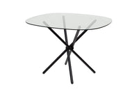 Jacks Dining Table with Black Base and Smoked Glass Top