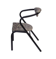 Gestural Armchair with Black Tubular Frame