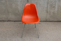 Herman Miller Eames Fiberglass Side Shell Chair in Red Orange