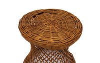 Wicker Hourglass Stool or Ottoman