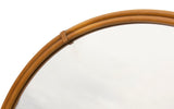 Round Mirror in Faux Rattan, 35" Diameter
