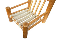 Hand Hewn Pine Log Armchair and Ottoman
