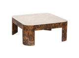 Rounded 1980s Coffee Table in Penshell Laminate