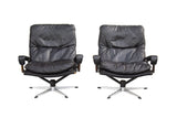 Pair of Leather Lounge 'King Chairs' by Andre Vandenbeuck for Strässle Switzerland