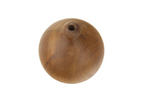 Vintage Turned Solid Teak Teardrop Bud Vase Signed M.C. Young