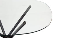 Jacks Dining Table with Black Base and Smoked Glass Top