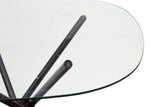Jacks Dining Table with Black Base and Smoked Glass Top