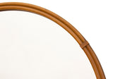 Round Mirror in Faux Rattan, 35" Diameter
