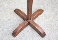 Wooden Coat Rack Stand with X Base and Carved Hooks