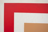 Vintage c.1980 Hard Edge Abstract Geometric Acrylic Painting Signed J.V. 80, 40x40