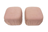 Pair of Pouff Ottomans in Light Mauve