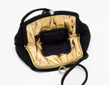 1960s Vintage Silk Handbag with Rhinestone Closure