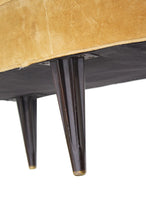 Tufted Demilune Ottoman by Dunbar with Fluted Legs