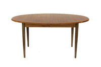 Oval Danish Teak Dining Table with 2 Leaves by Gudme Mobelfabrik