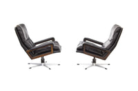 Pair of Leather Lounge 'King Chairs' by Andre Vandenbeuck for Strässle Switzerland