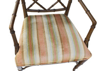 Faux Bamboo Hollywood Regency Armchairs, pair